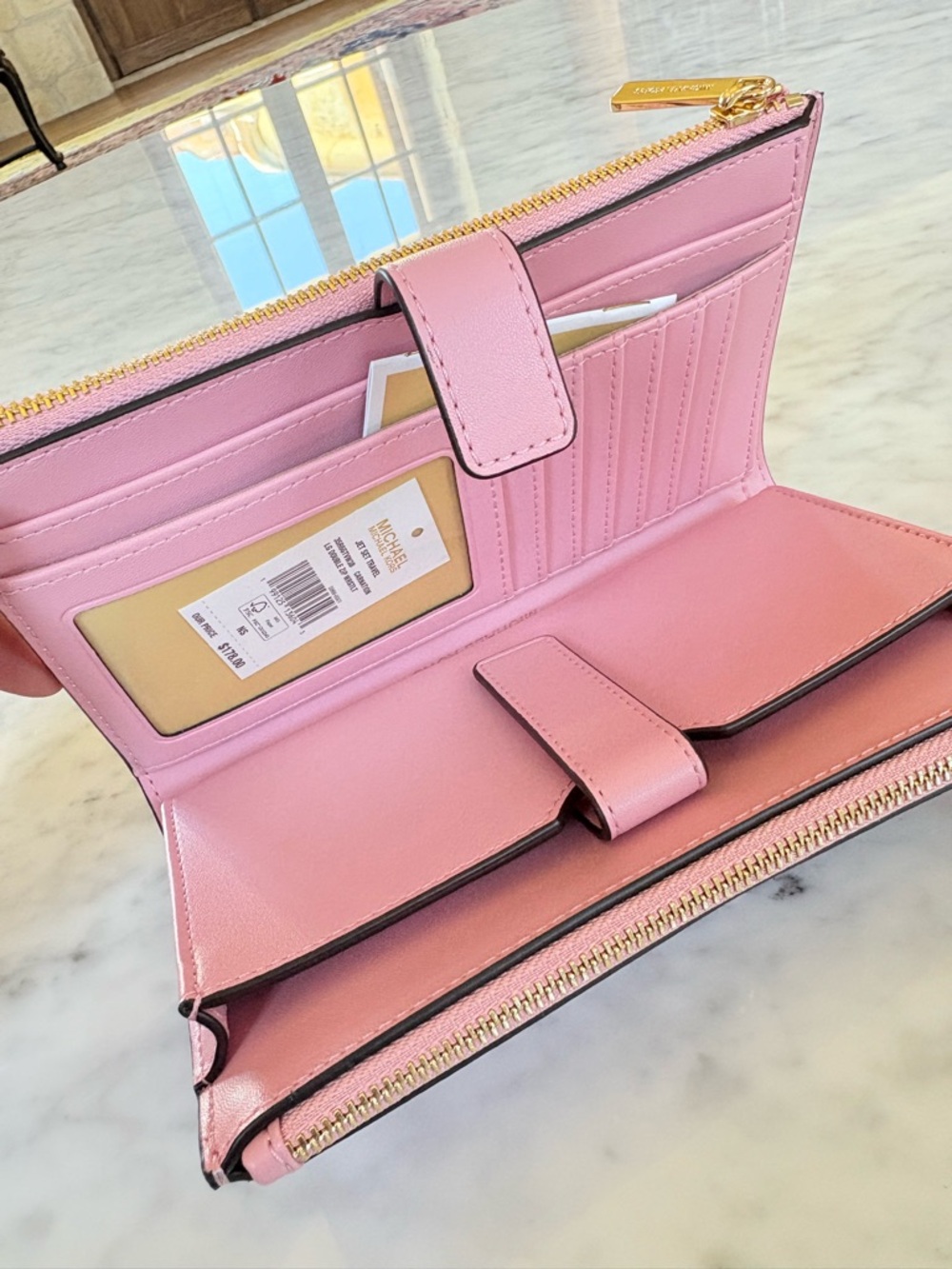 Michael Kors Pink Ombre Signature Tote with Wristlet - Picture 8 of 14